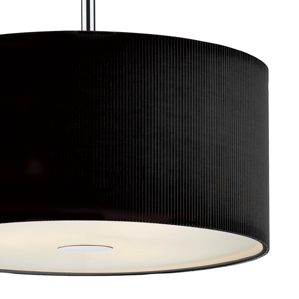 Dar ZAR1022 Zaragoza 3 Light Pendant Black 400MM