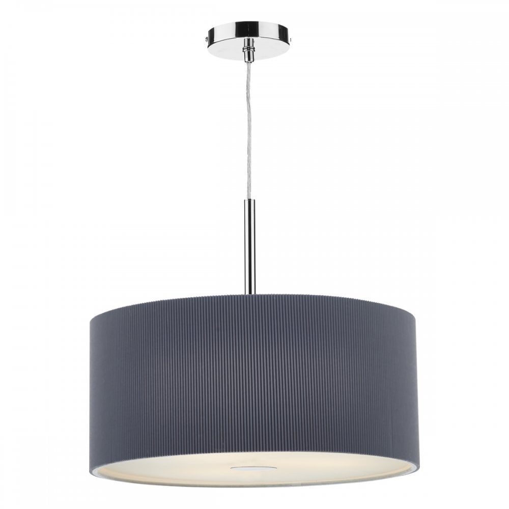 Dar ZAR1739 Zaragoza 3 Light Pendant Grey (S)