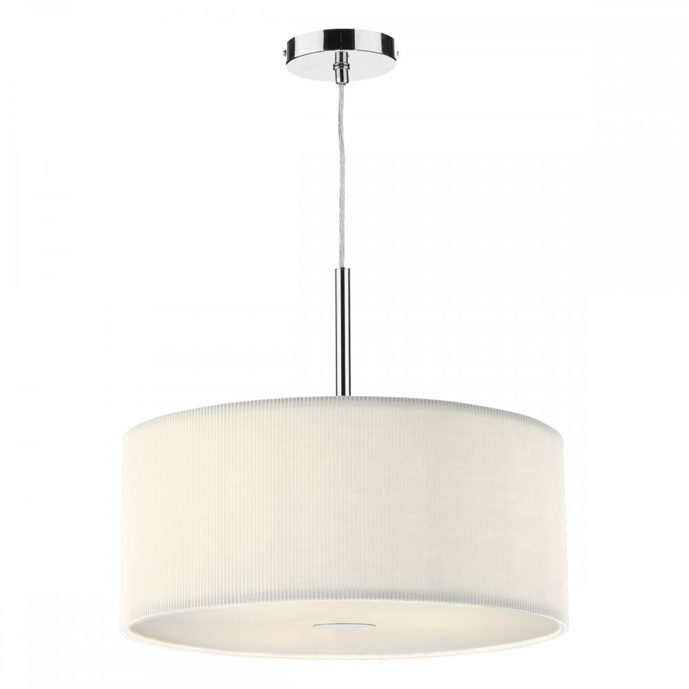 Dar ZAR1733 Zaragoza 3 Light Pendant Cream
