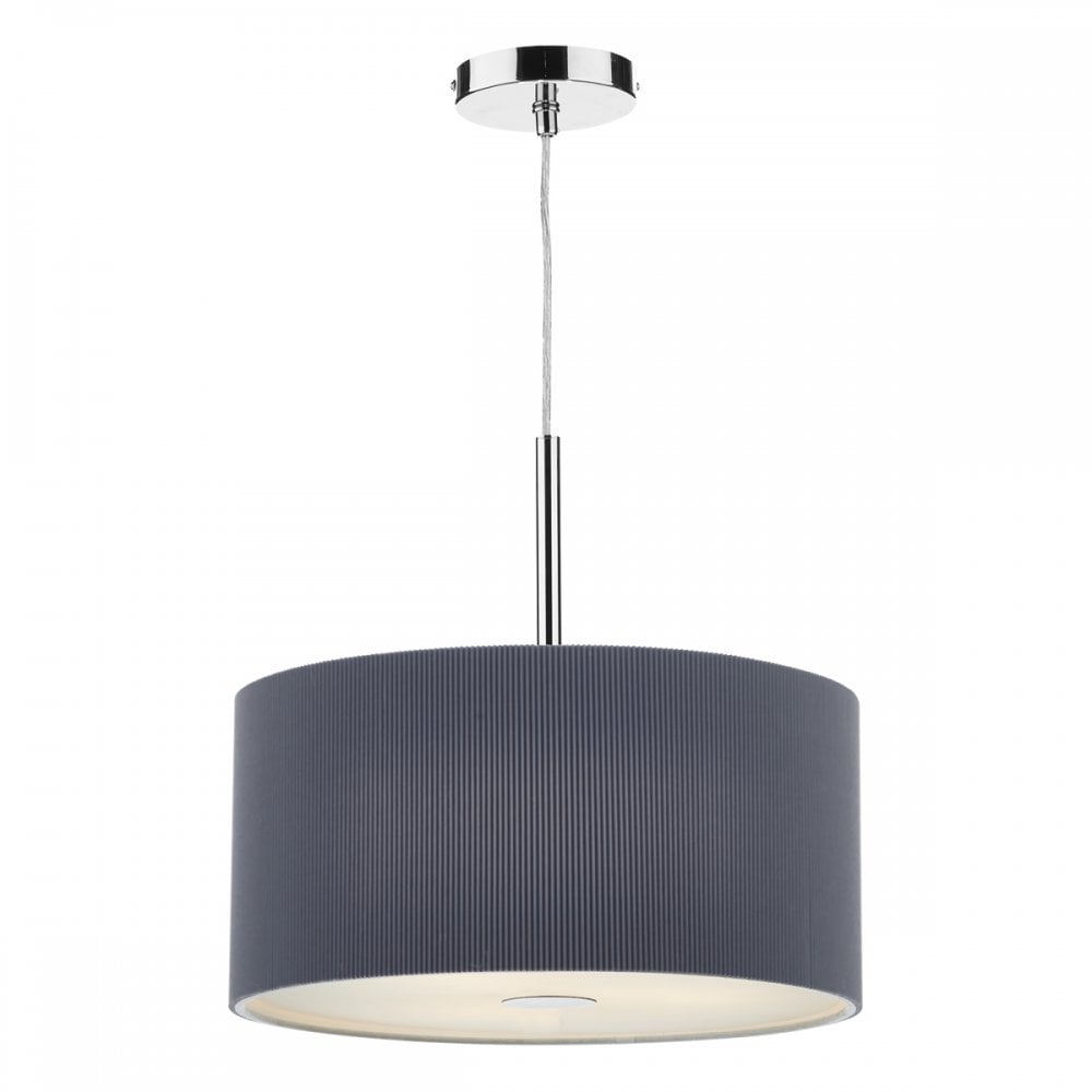 Dar ZAR1039 Zaragoza 3 Light Pendant Grey