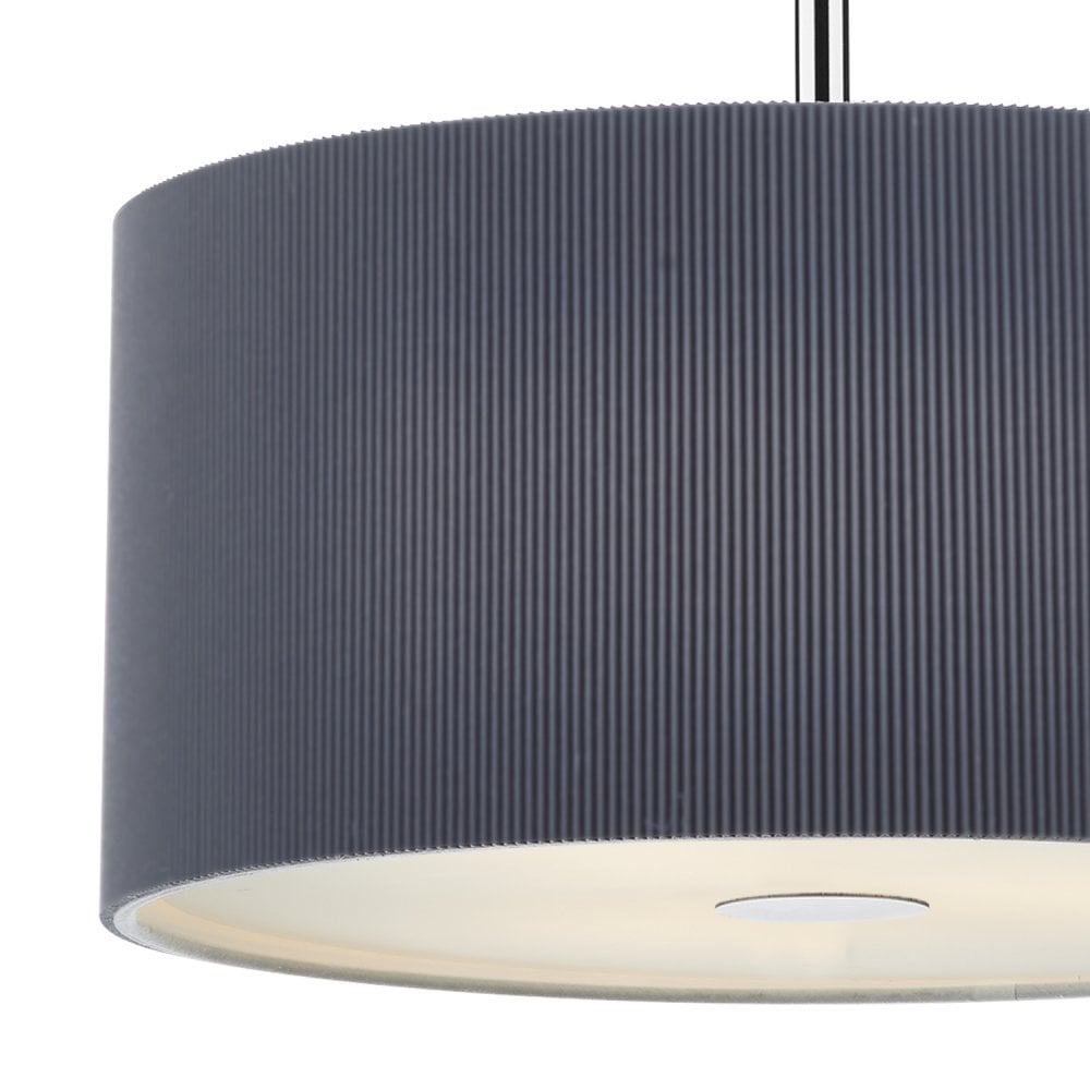 Dar ZAR1039 Zaragoza 3 Light Pendant Grey