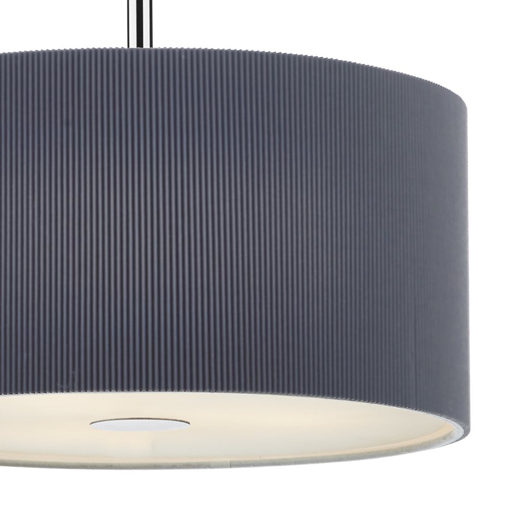 Dar ZAR1039 Zaragoza 3 Light Pendant Grey