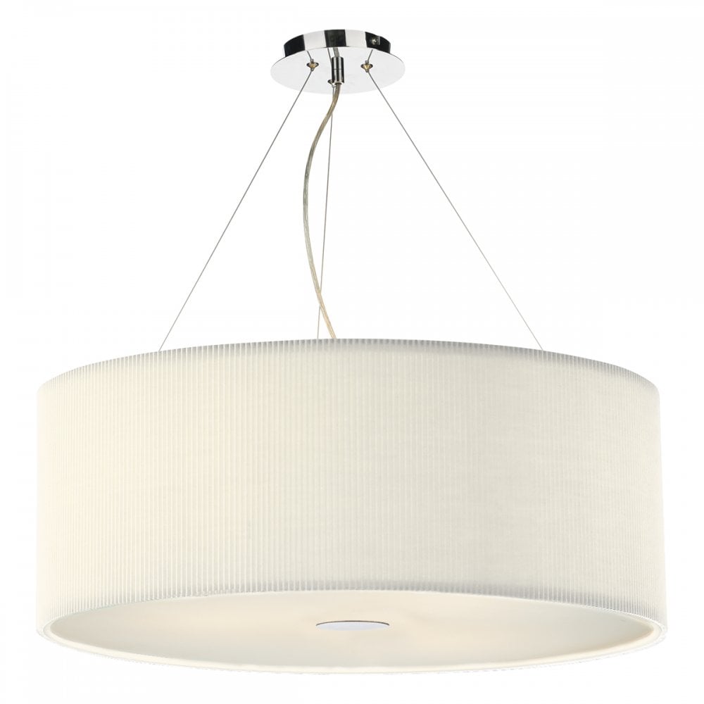 Dar ZAR0633 Zaragoza 6 Light Pendant Cream 90CM