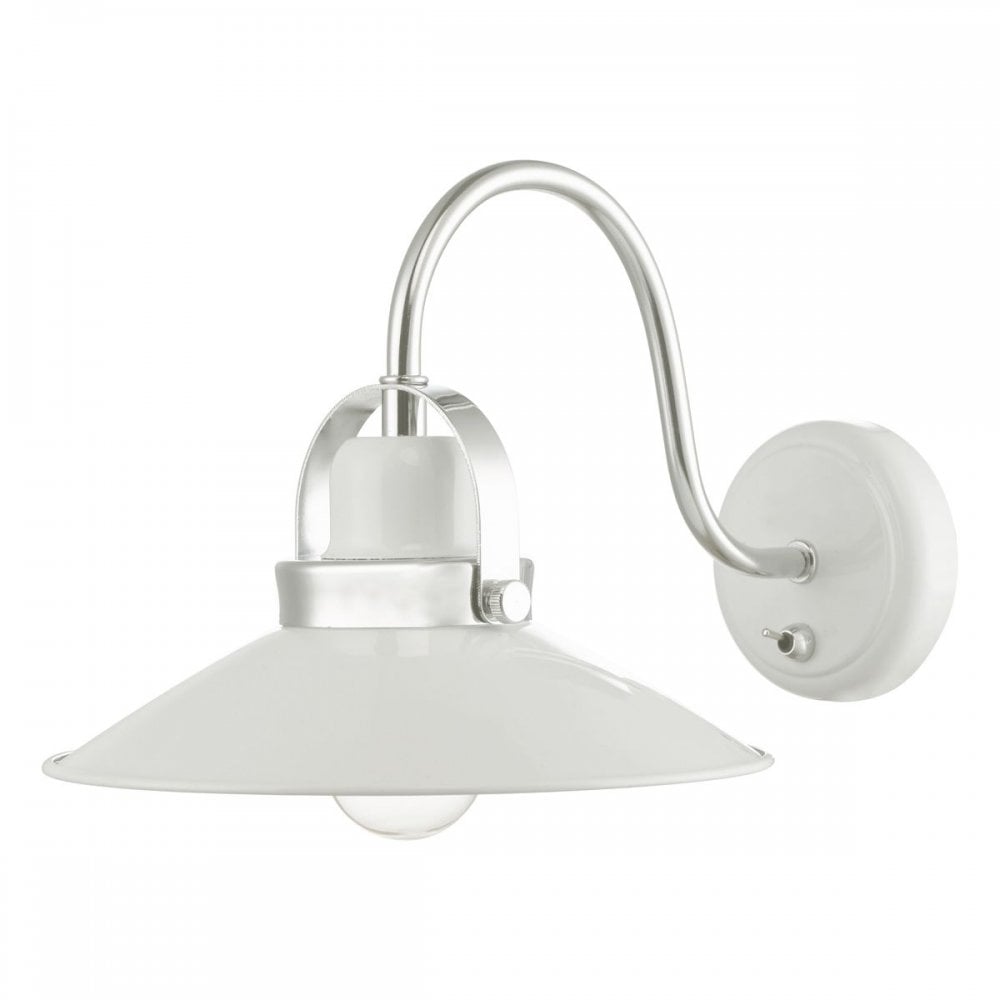Dar LID072 Liden Wall Light White Polished Chrome