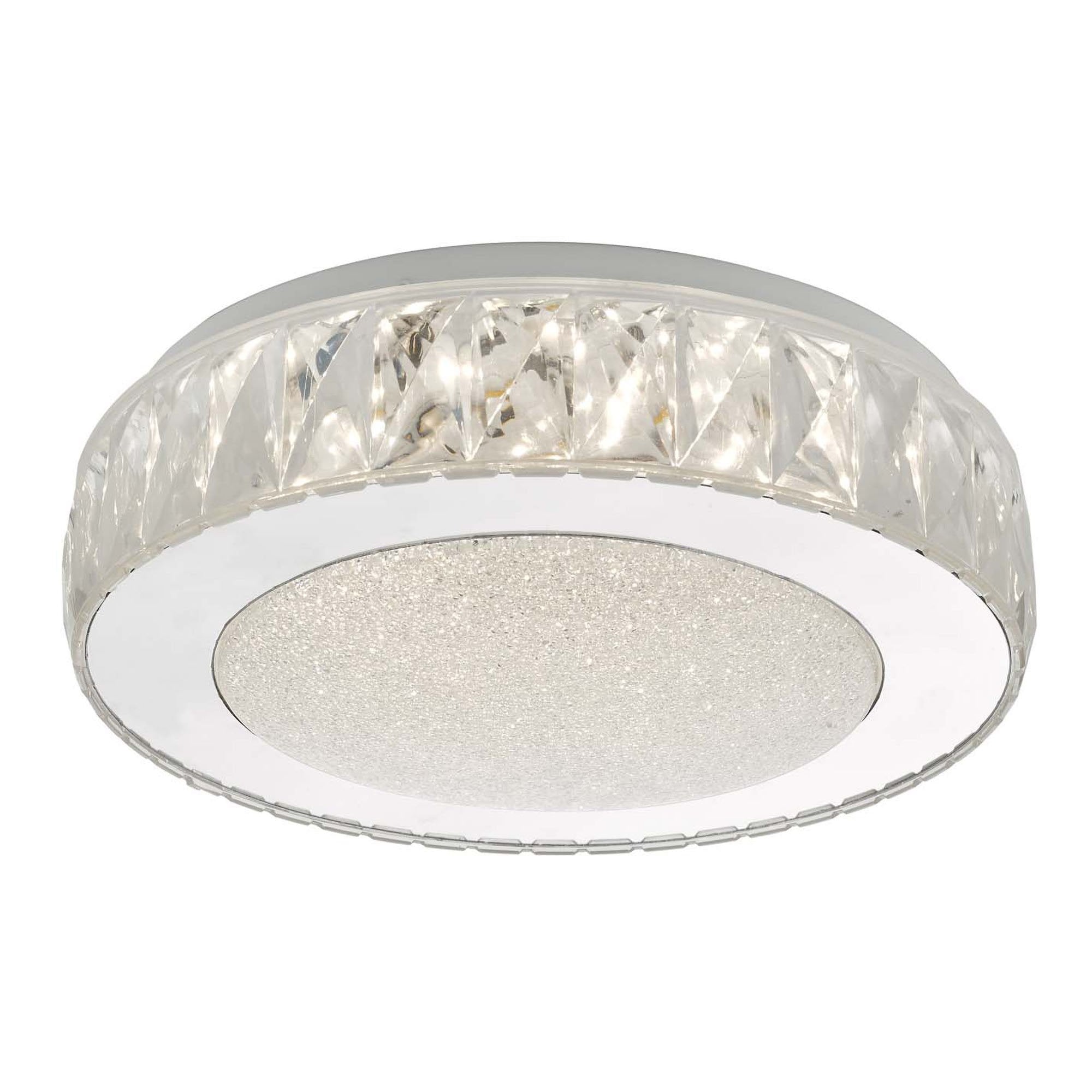 Dar AKE5208 Akelia Flush Acrylic And Stainless Steel Small LED