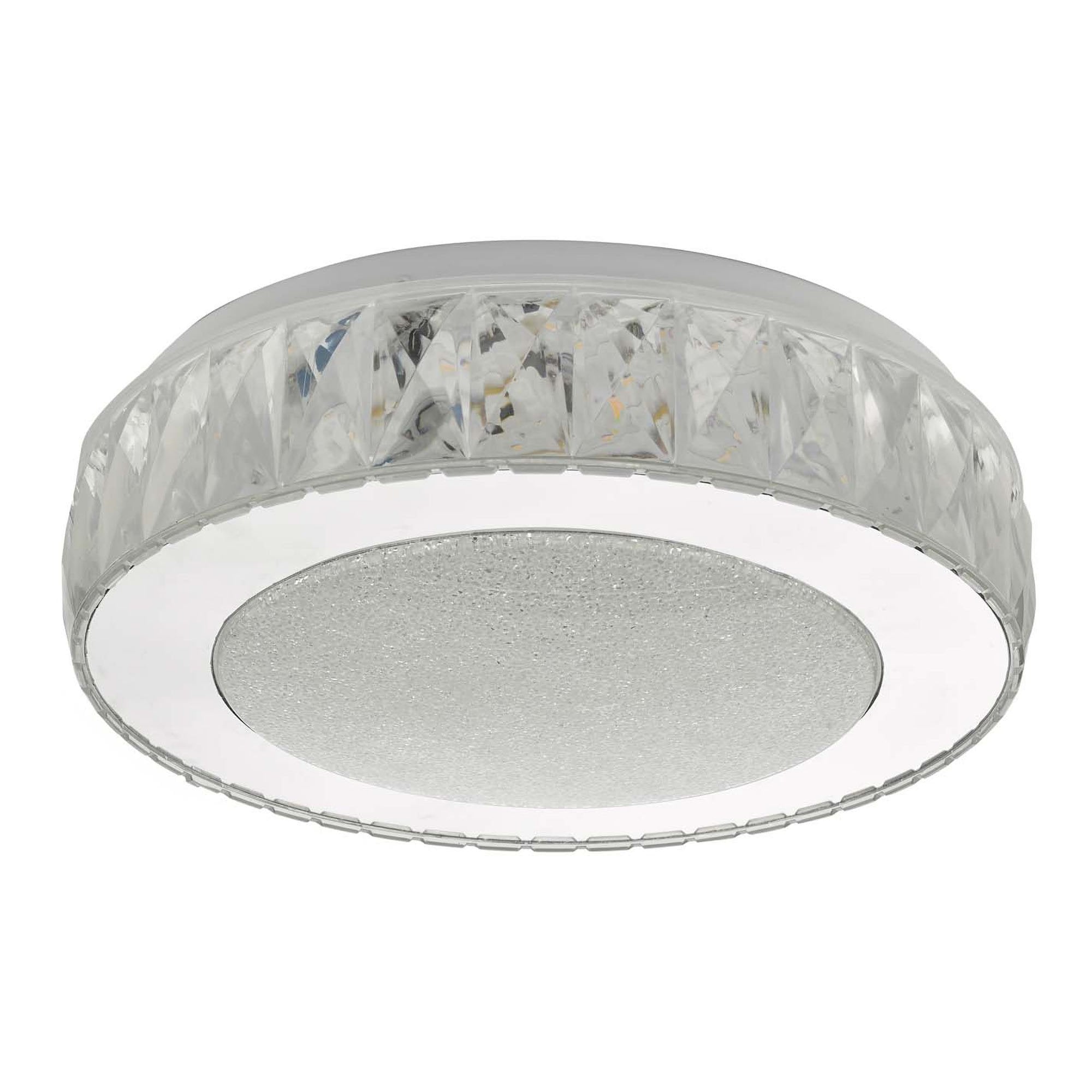 Dar AKE5208 Akelia Flush Acrylic And Stainless Steel Small LED