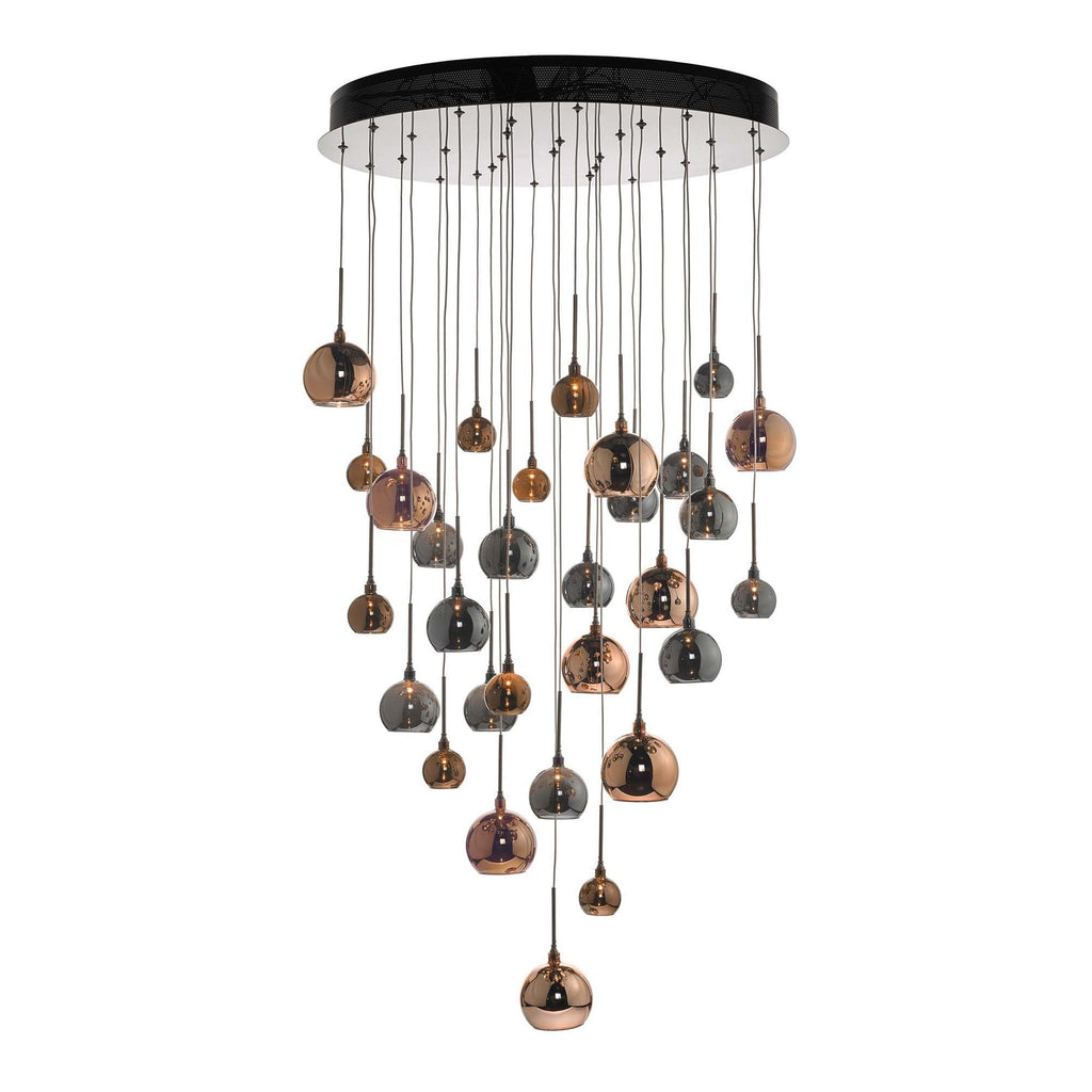 Dar AUR3364 Aurelia 30 Light Cluster Pendant In Copper And Bronze 3M Drop