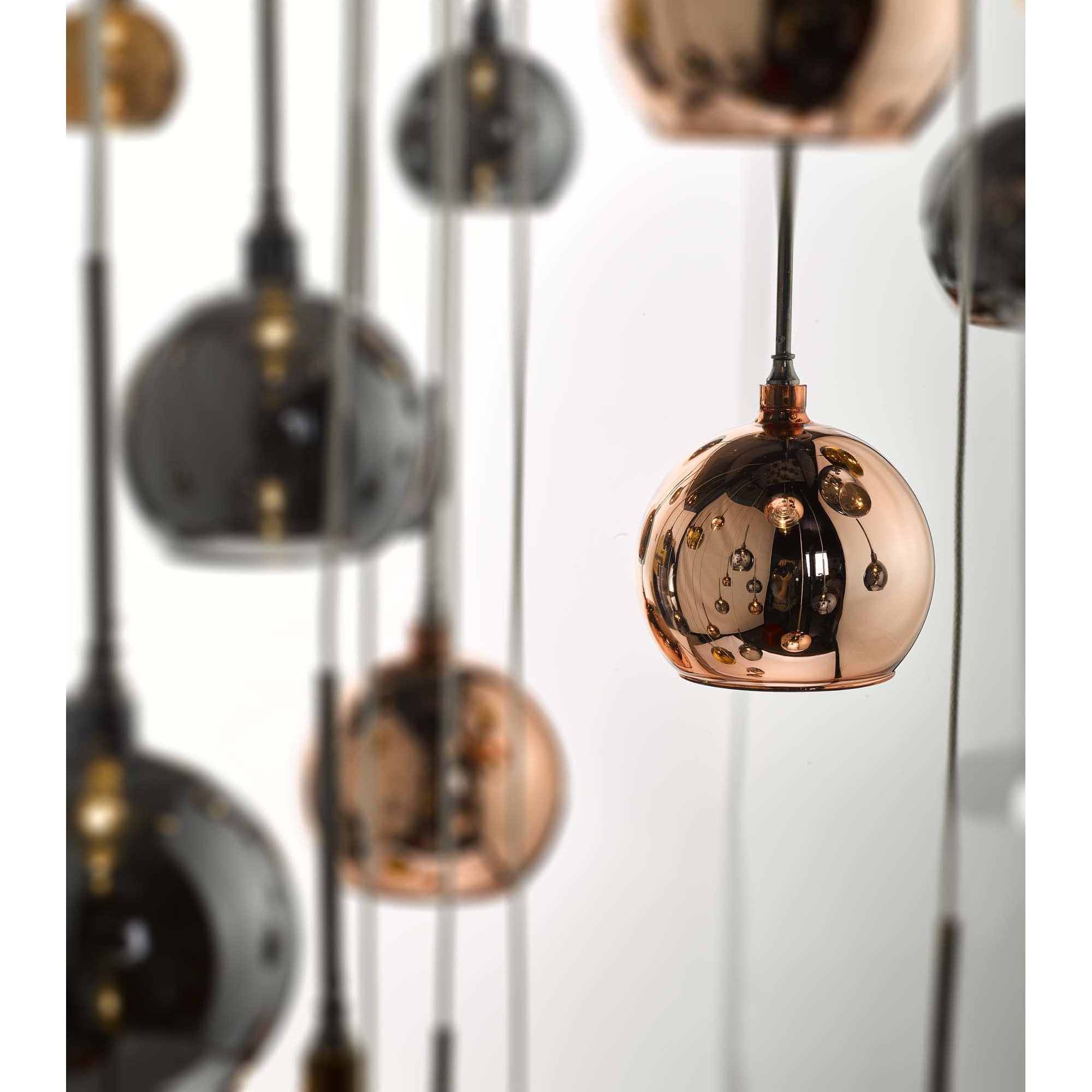 Dar AUR3364 Aurelia 30 Light Cluster Pendant In Copper And Bronze 3M Drop