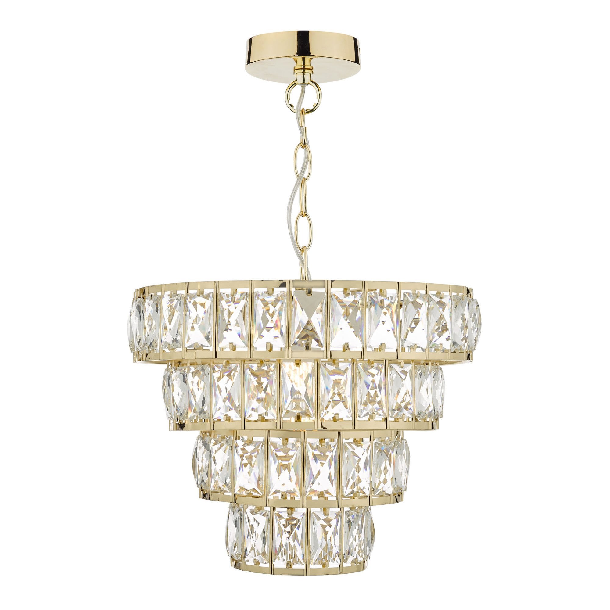 Cerys 1 Light 4Tier Pendant Crystal And Gold (S)