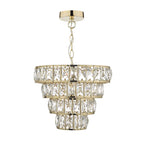 Dar CER0135 Cerys 1 Light 4 Tier Pendant Crystal And Gold