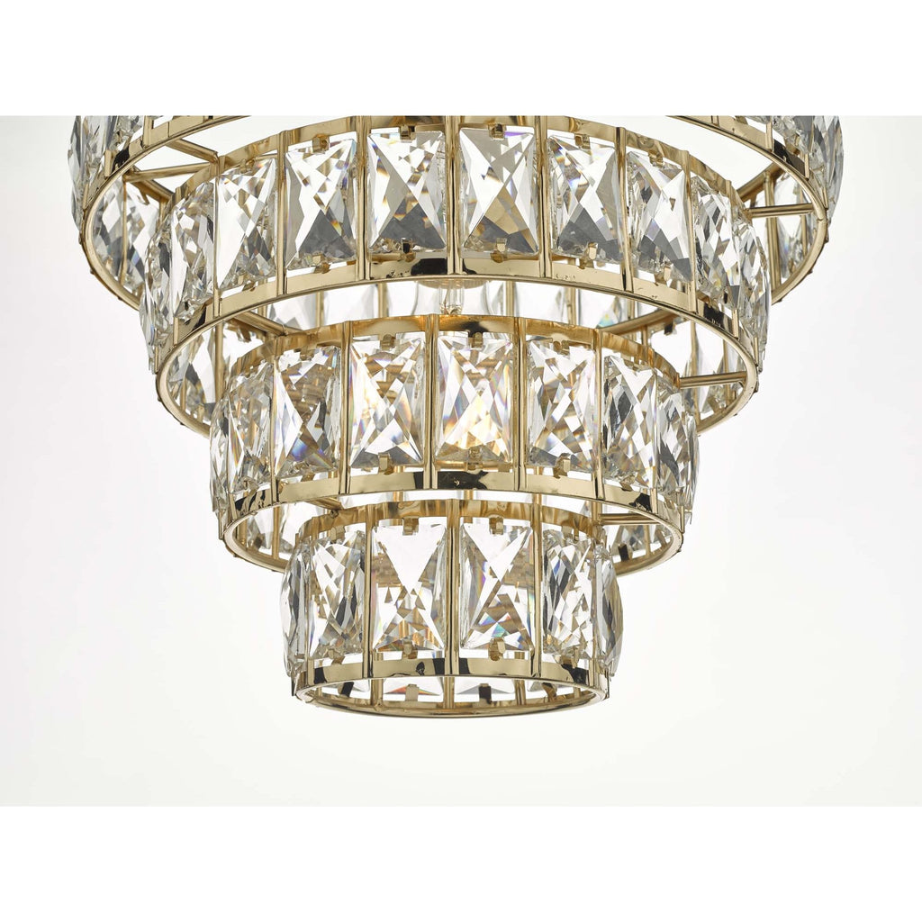 Dar CER0135 Cerys 1 Light 4 Tier Pendant Crystal And Gold