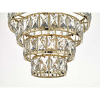 Dar CER0135 Cerys 1 Light 4 Tier Pendant Crystal And Gold