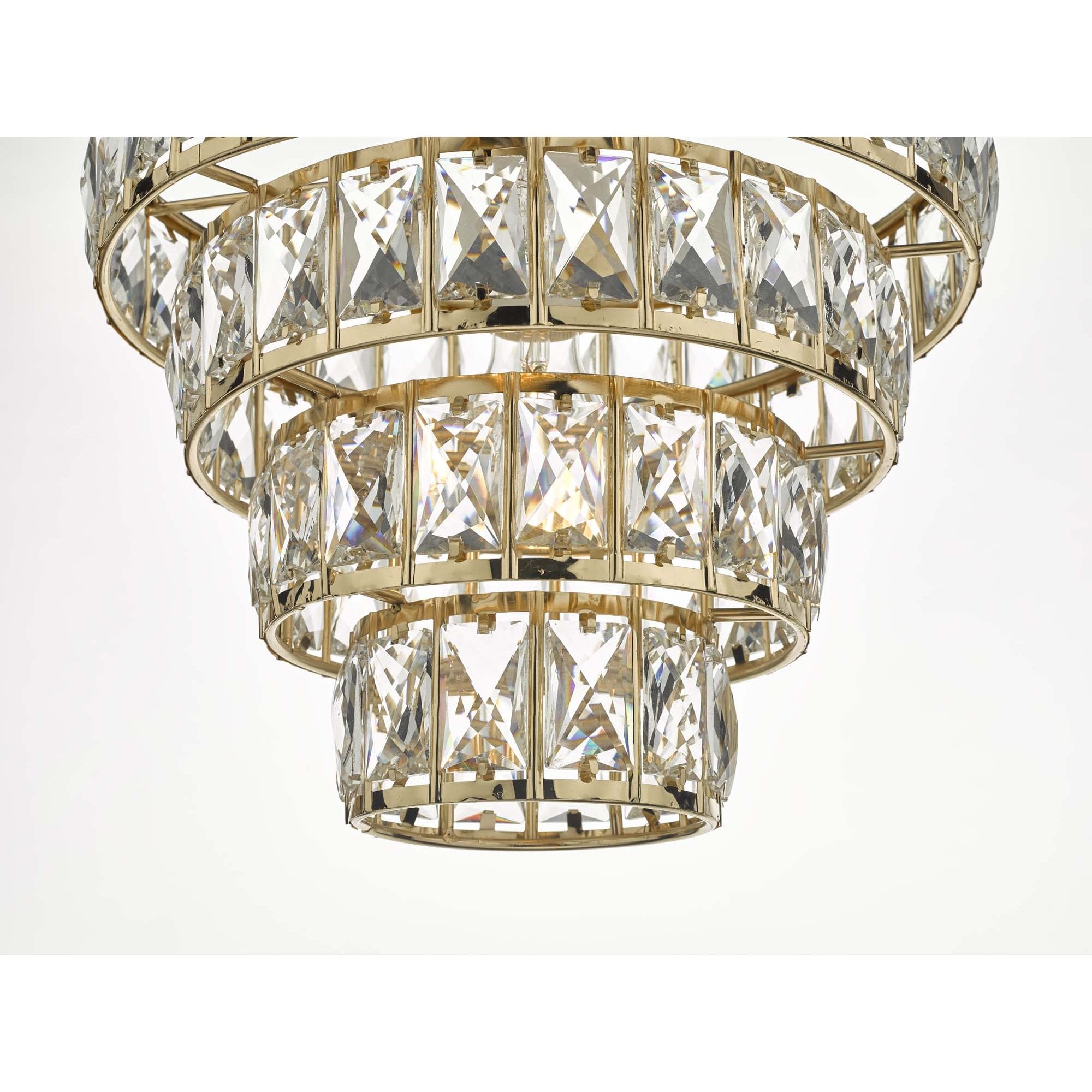 Cerys 1 Light 4Tier Pendant Crystal And Gold (S)