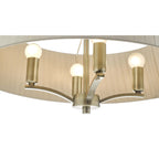 Dar CRI0429 Cristin 4 Light Pendant Antique Brass With Taupe Ribbon Shade