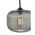 Demarius 1 Light Pendant Black and Smoked Glass