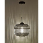 Demarius 1 Light Pendant Black and Smoked Glass