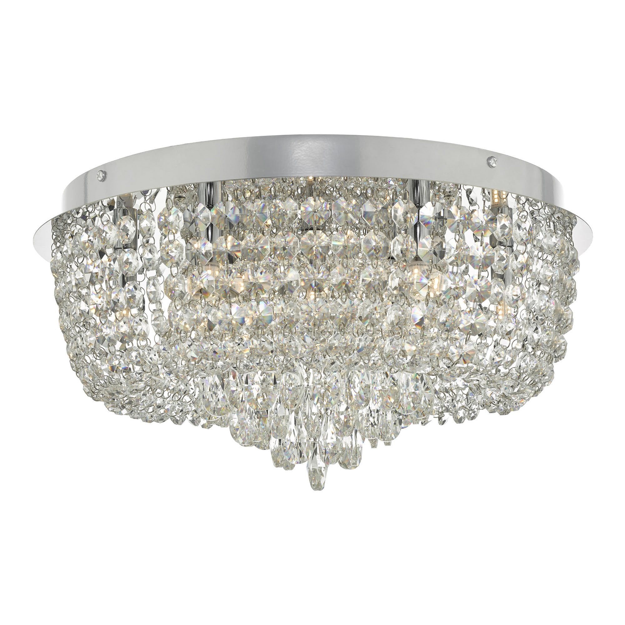 Dar EIT5008 Eitan 9 Light Beaded Flush Clear and Polished Chrome