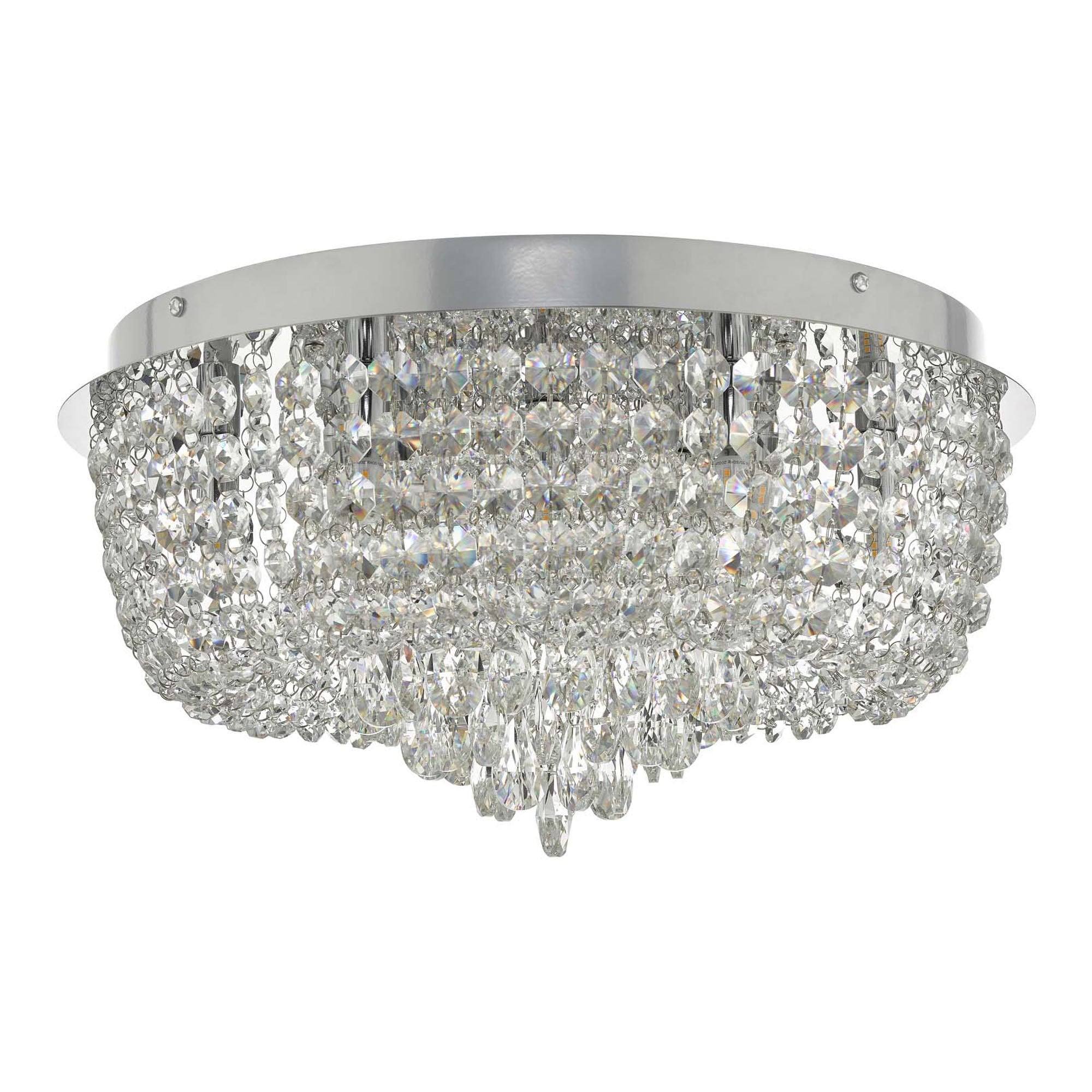 Dar EIT5008 Eitan 9 Light Beaded Flush Clear and Polished Chrome