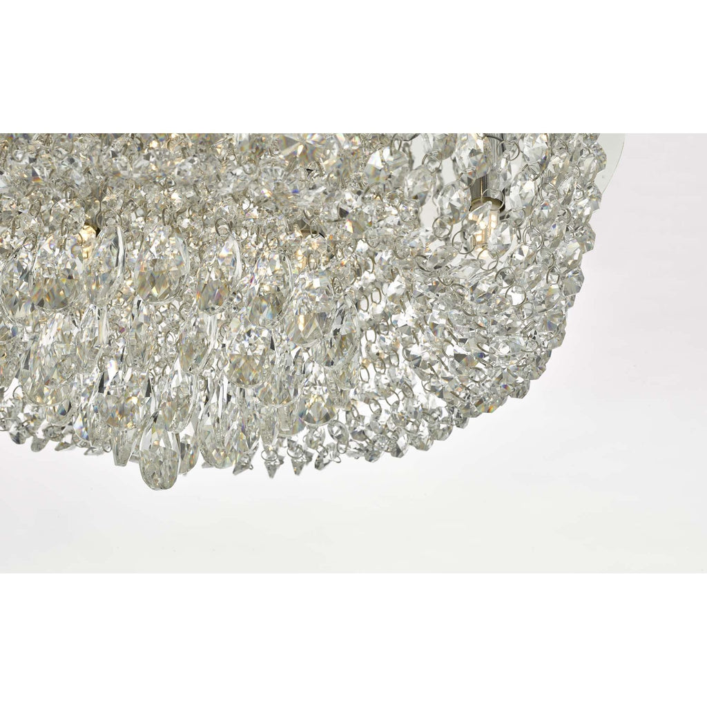 Dar EIT5008 Eitan 9 Light Beaded Flush Clear and Polished Chrome