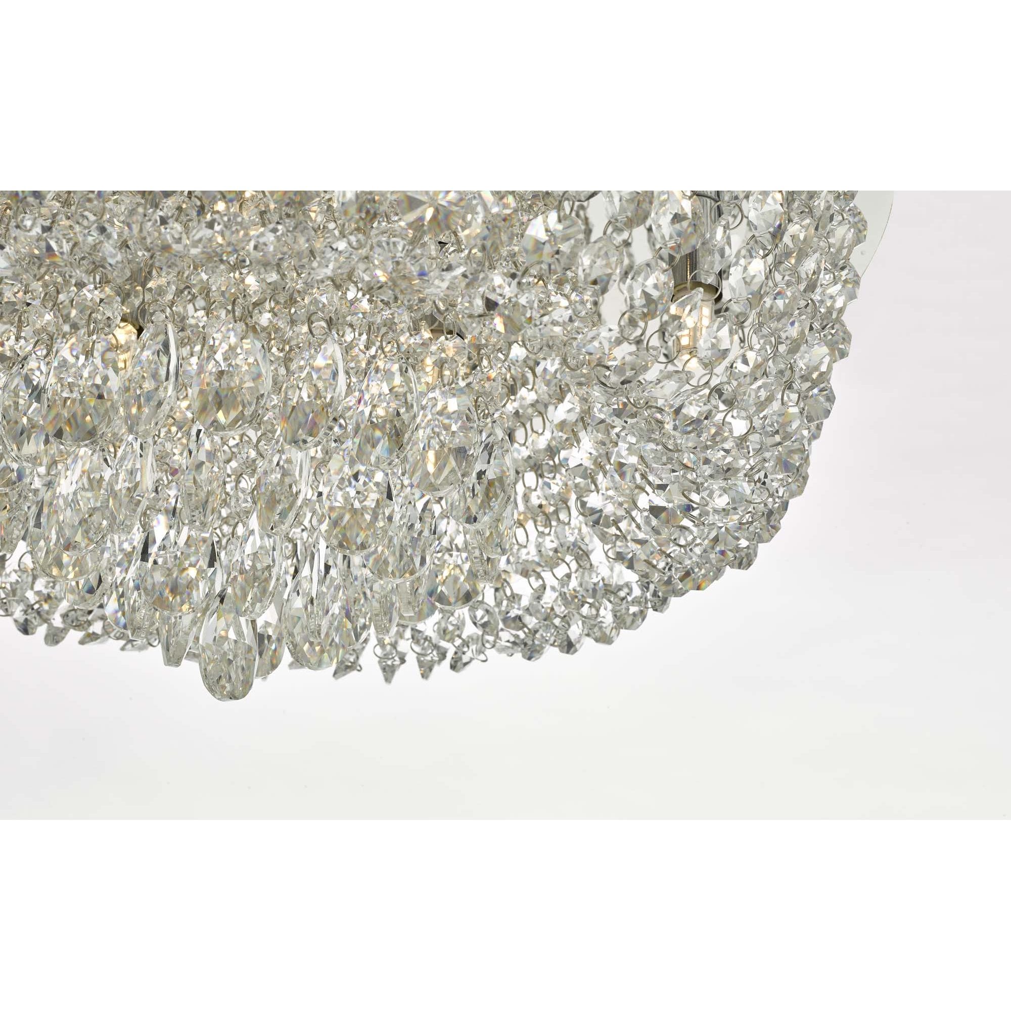 Dar EIT5008 Eitan 9 Light Beaded Flush Clear and Polished Chrome