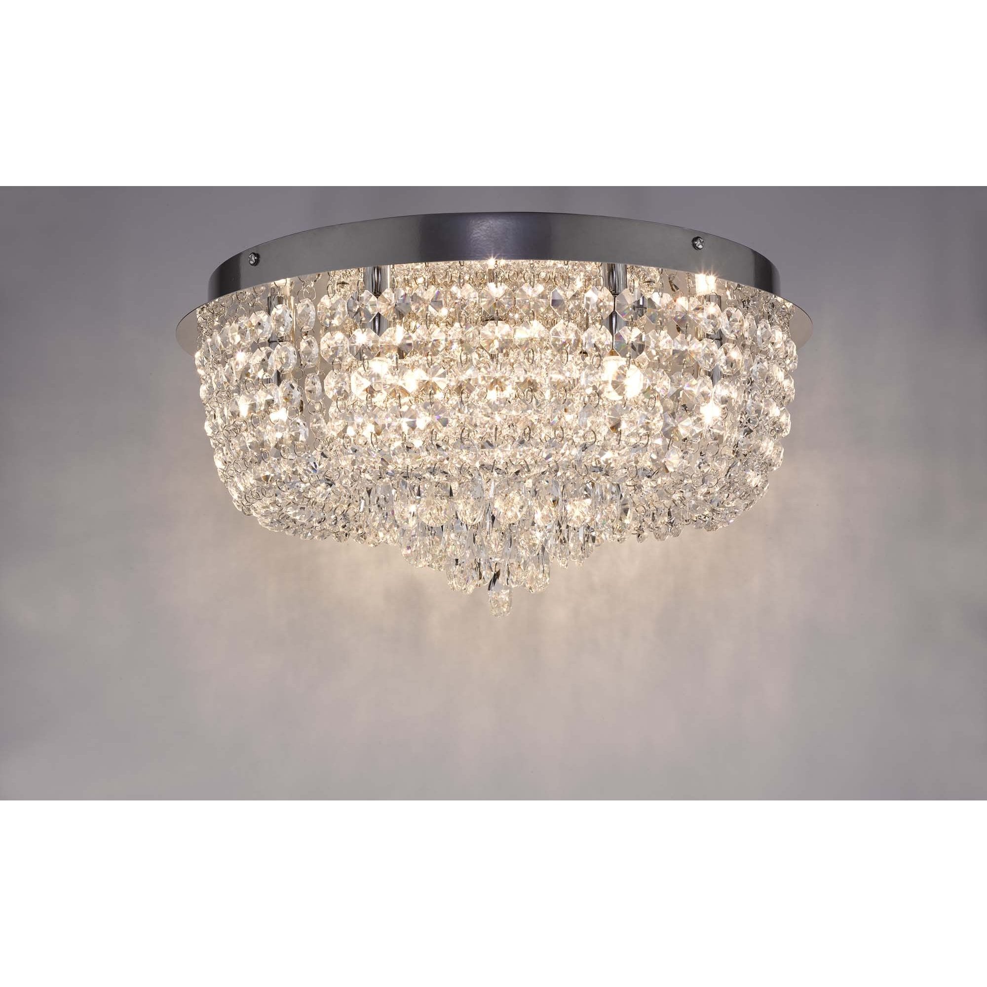 Dar EIT5008 Eitan 9 Light Beaded Flush Clear and Polished Chrome