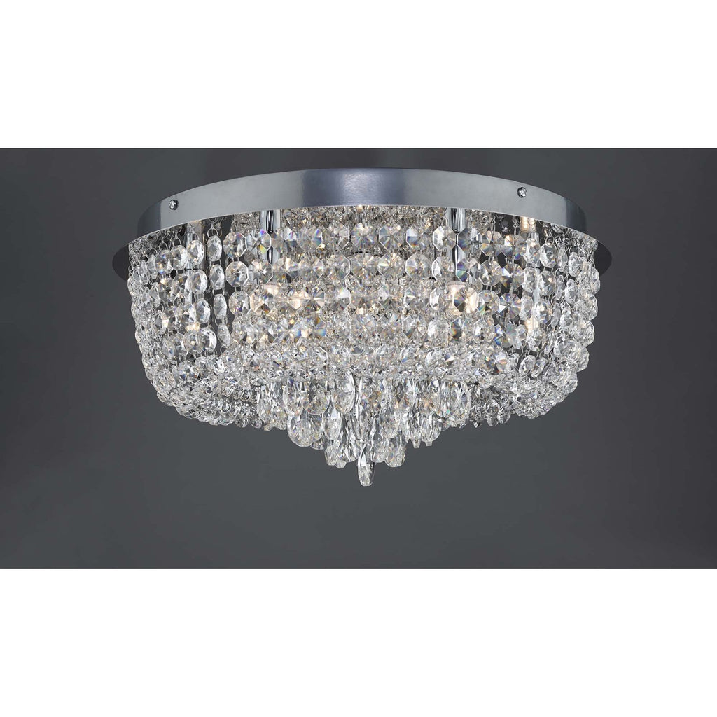 Dar EIT5008 Eitan 9 Light Beaded Flush Clear and Polished Chrome