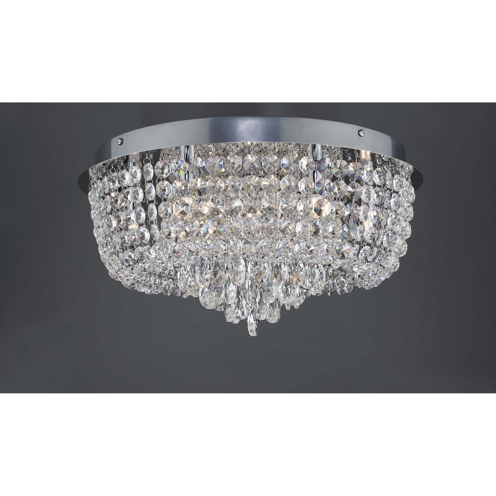 Dar EIT5008 Eitan 9 Light Beaded Flush Clear and Polished Chrome