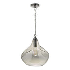 Dar ESA0110 Esarosa 1 Light Pendant Black Chrome And Smoked Glass