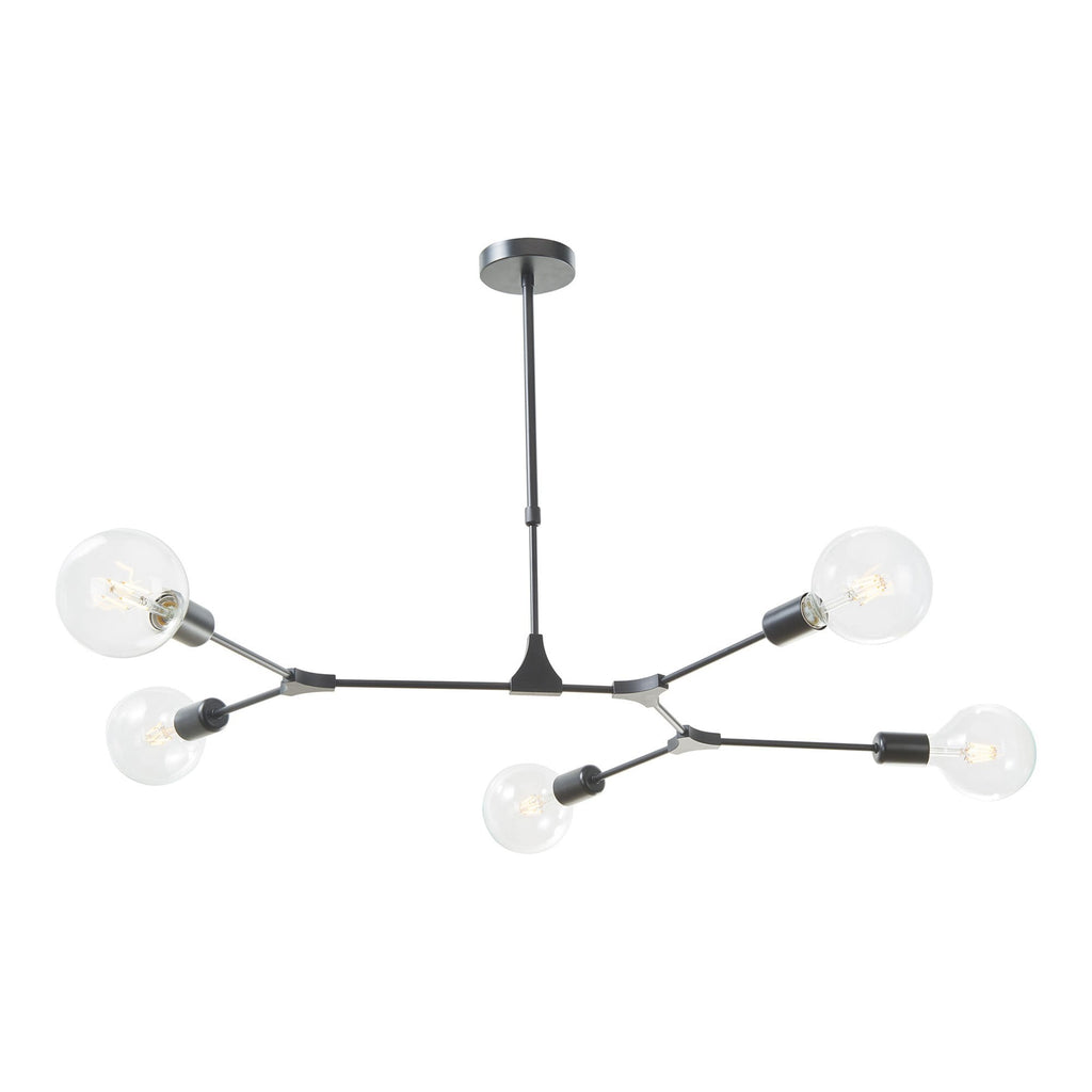 Dar EUP0539 Euphemia 5 Light Pendant Black