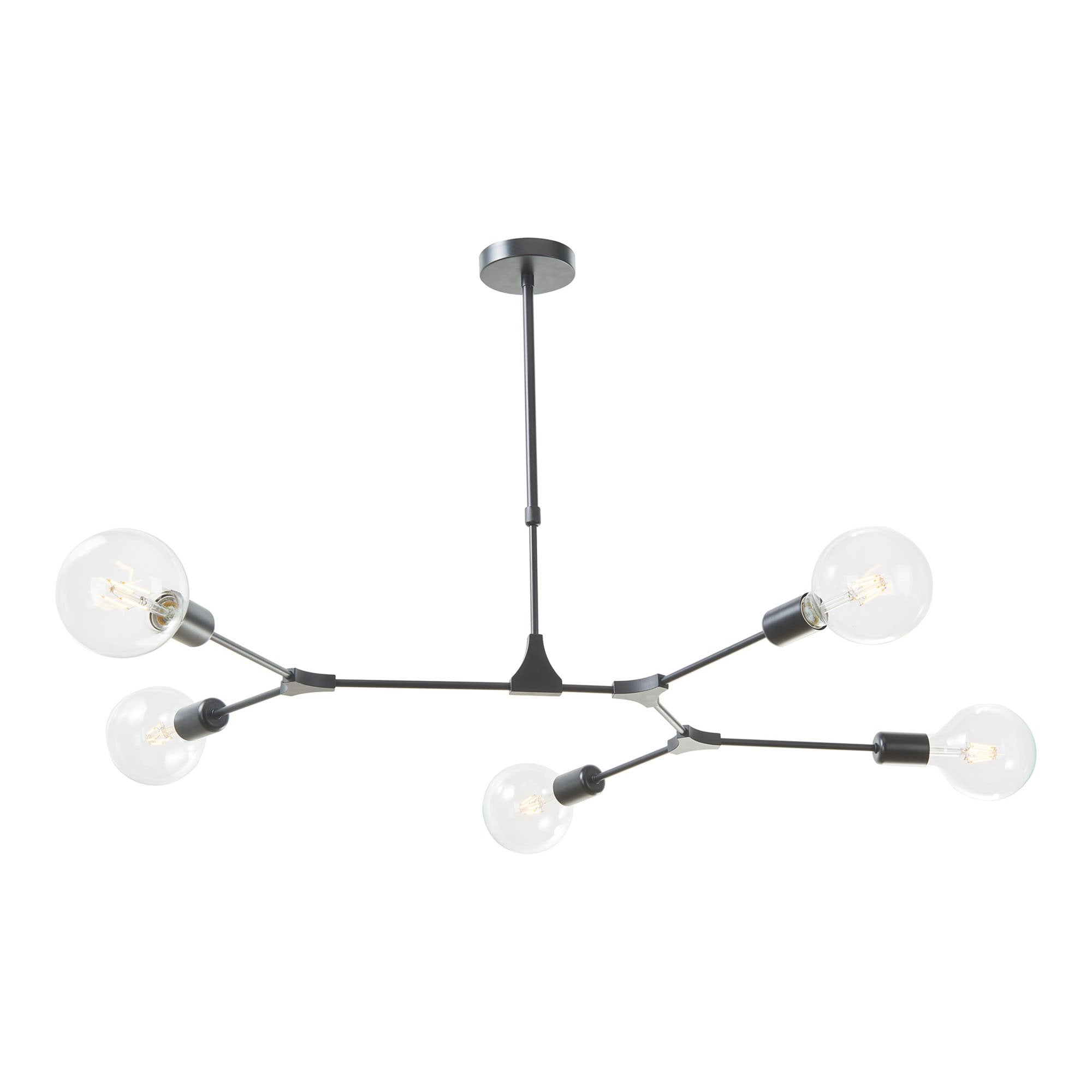 Dar EUP0539 Euphemia 5 Light Pendant Black