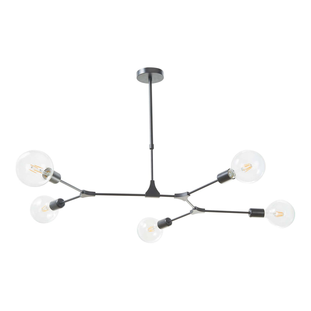 Dar EUP0539 Euphemia 5 Light Pendant Black