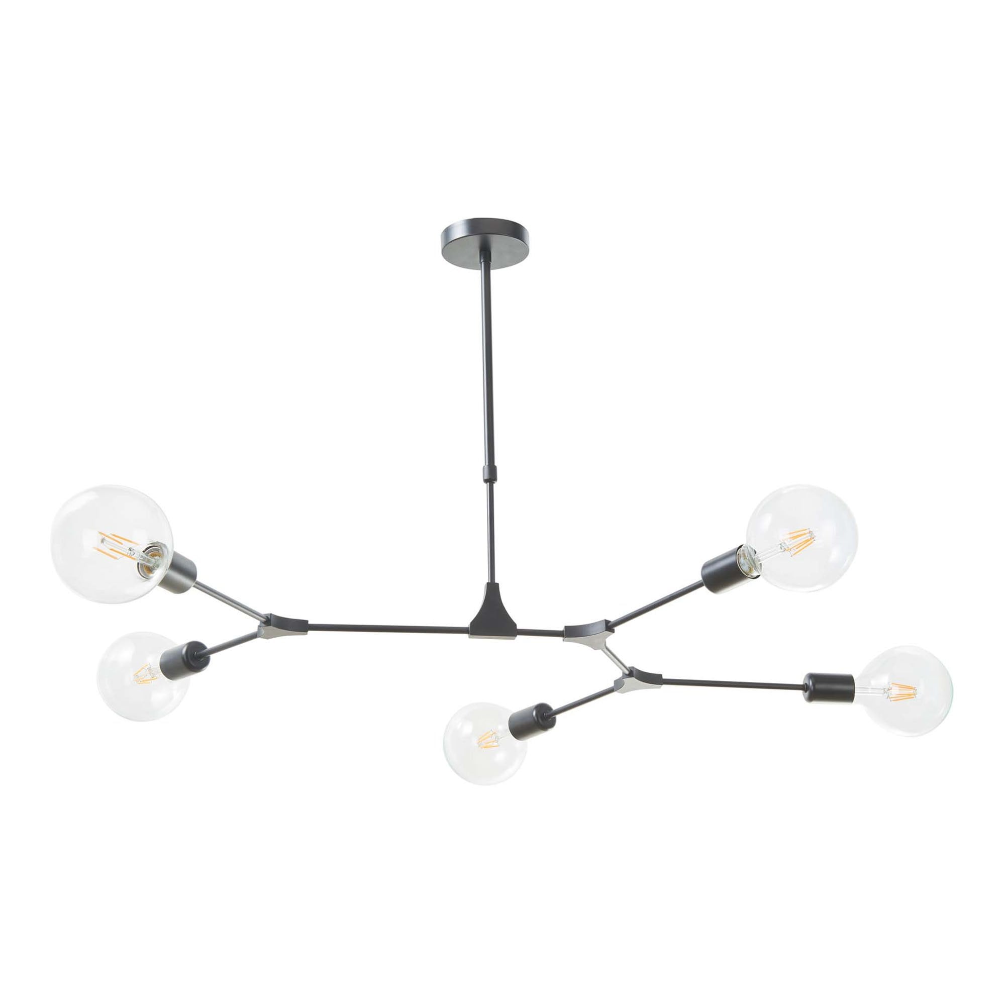 Dar EUP0539 Euphemia 5 Light Pendant Black