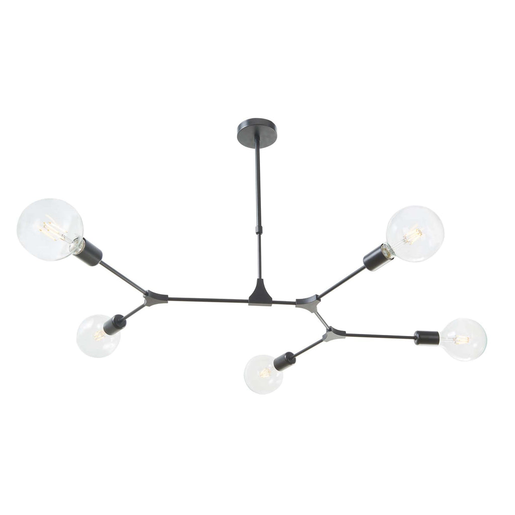 Dar EUP0539 Euphemia 5 Light Pendant Black