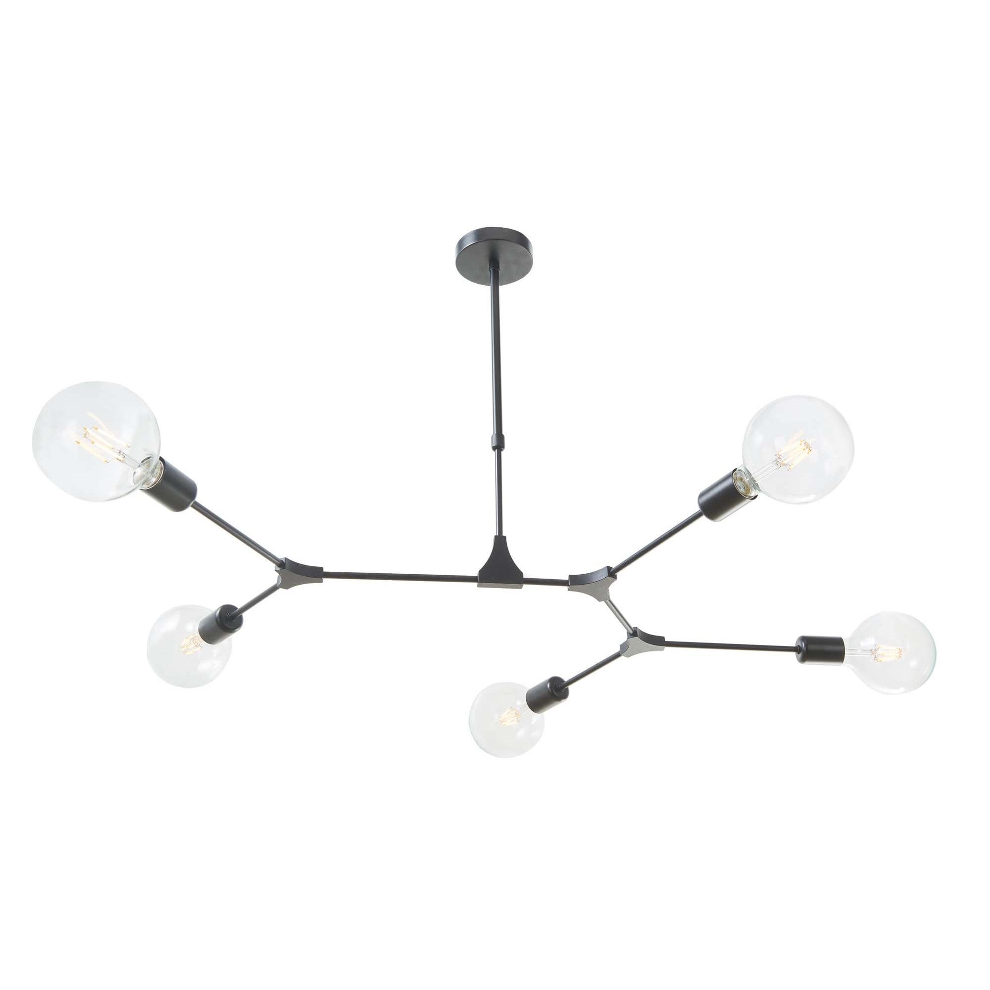 Dar EUP0539 Euphemia 5 Light Pendant Black