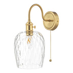Dar HAD0740-03 Hadano 1 Light Wall Light Brass With Dimpled Shade