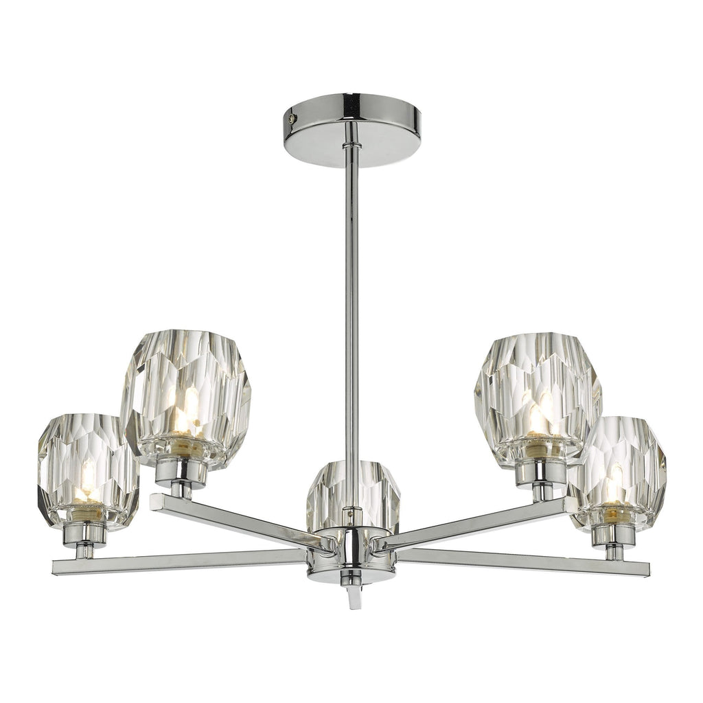 Dar IDI5450 Idina 5 Light Semi Flush Polished Chrome
