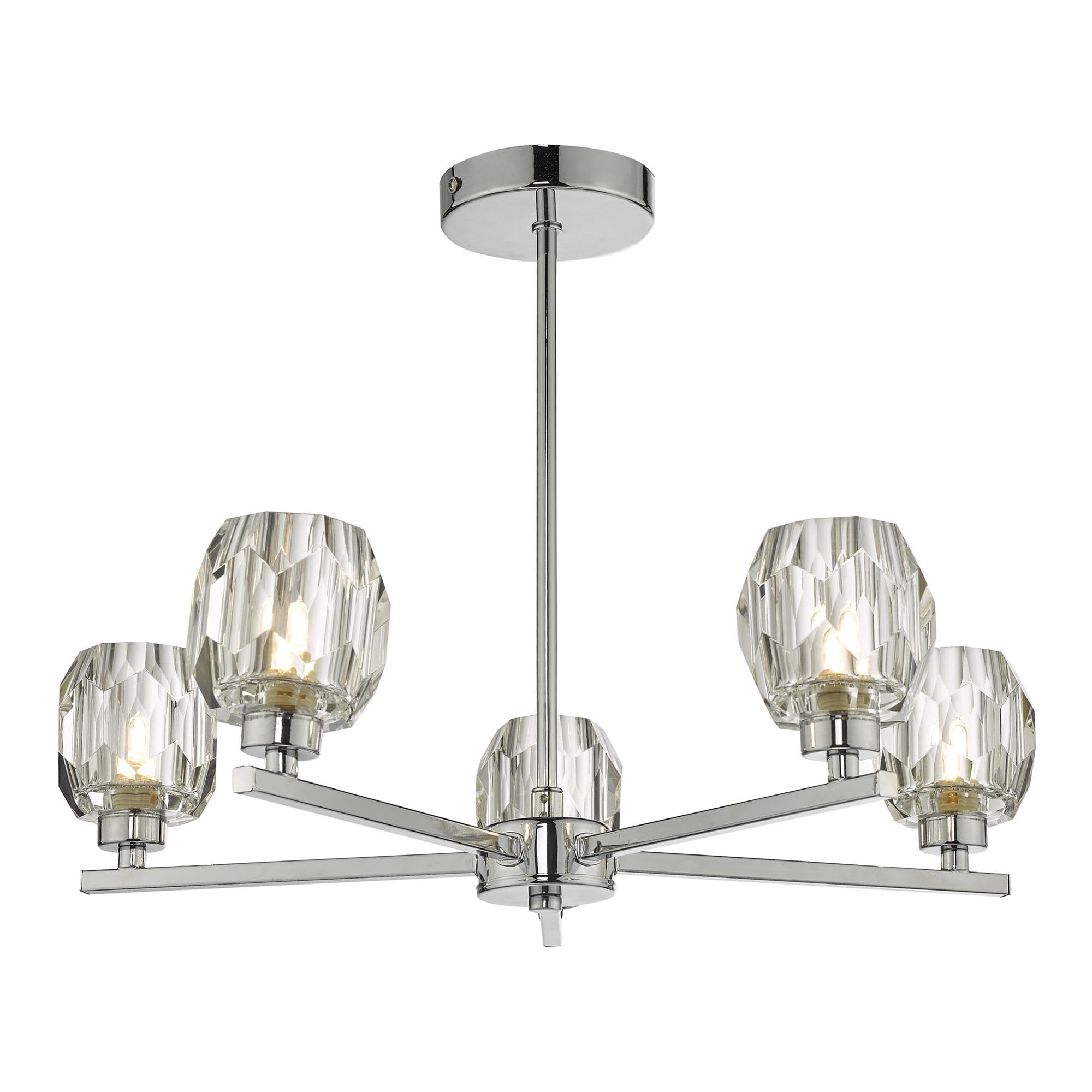 Dar IDI5450 Idina 5 Light Semi Flush Polished Chrome