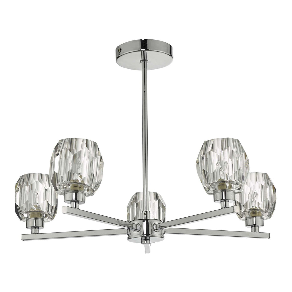 Dar IDI5450 Idina 5 Light Semi Flush Polished Chrome