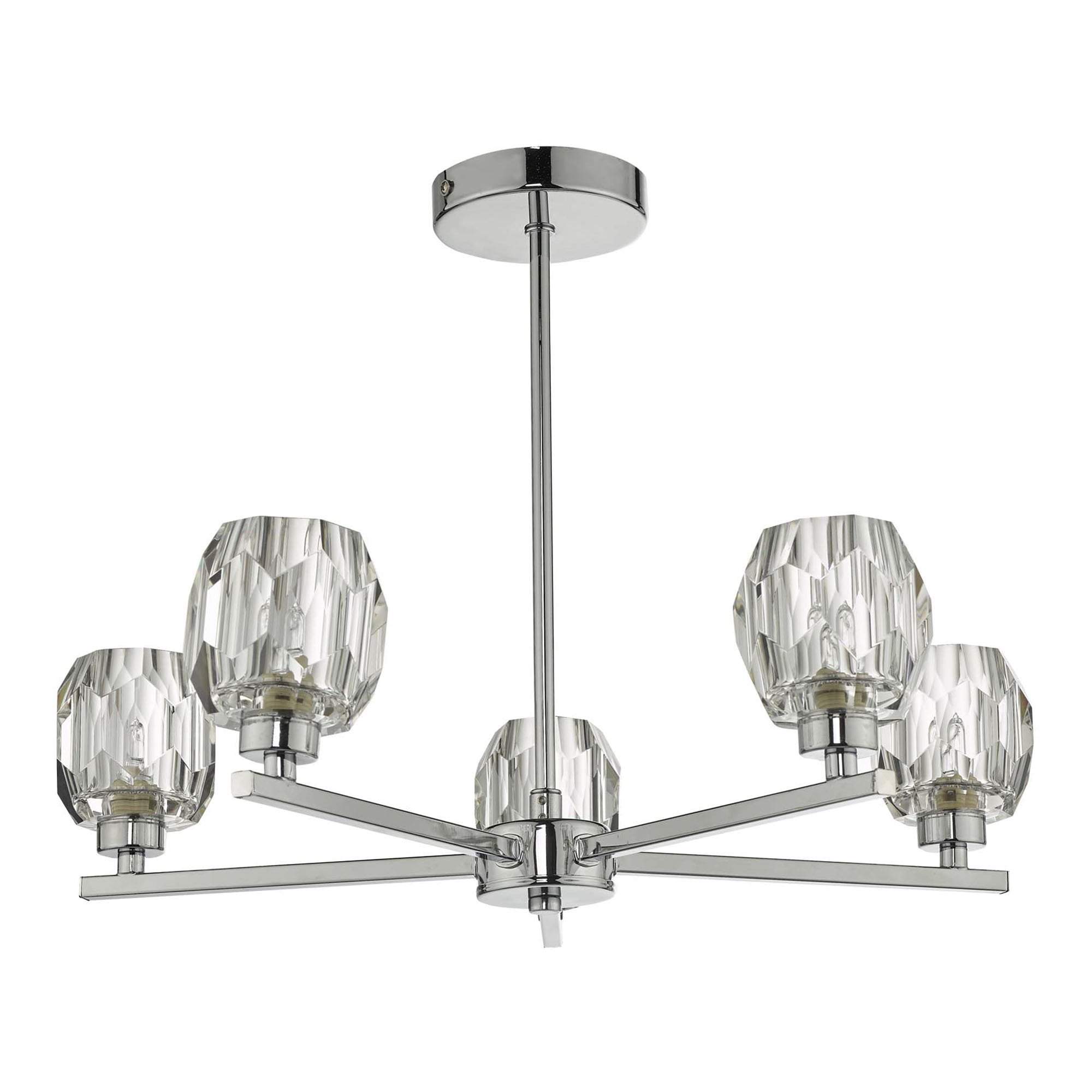 Dar IDI5450 Idina 5 Light Semi Flush Polished Chrome