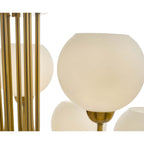 Dar IND1335 Indra 9 Light Pendant Natural Brass With Opal Glass