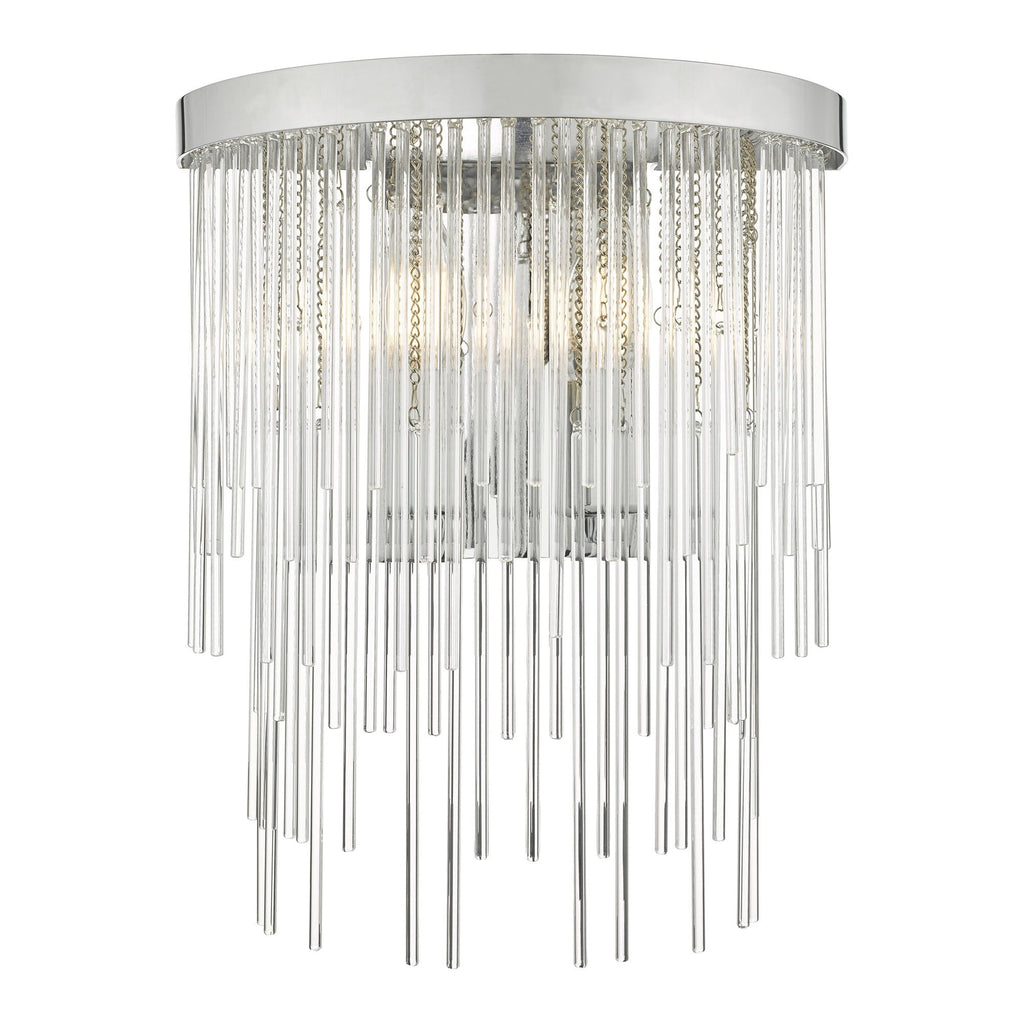 Dar ISL0950 Isla 2 Light Wall Light Polished Chrome And Clear Glass