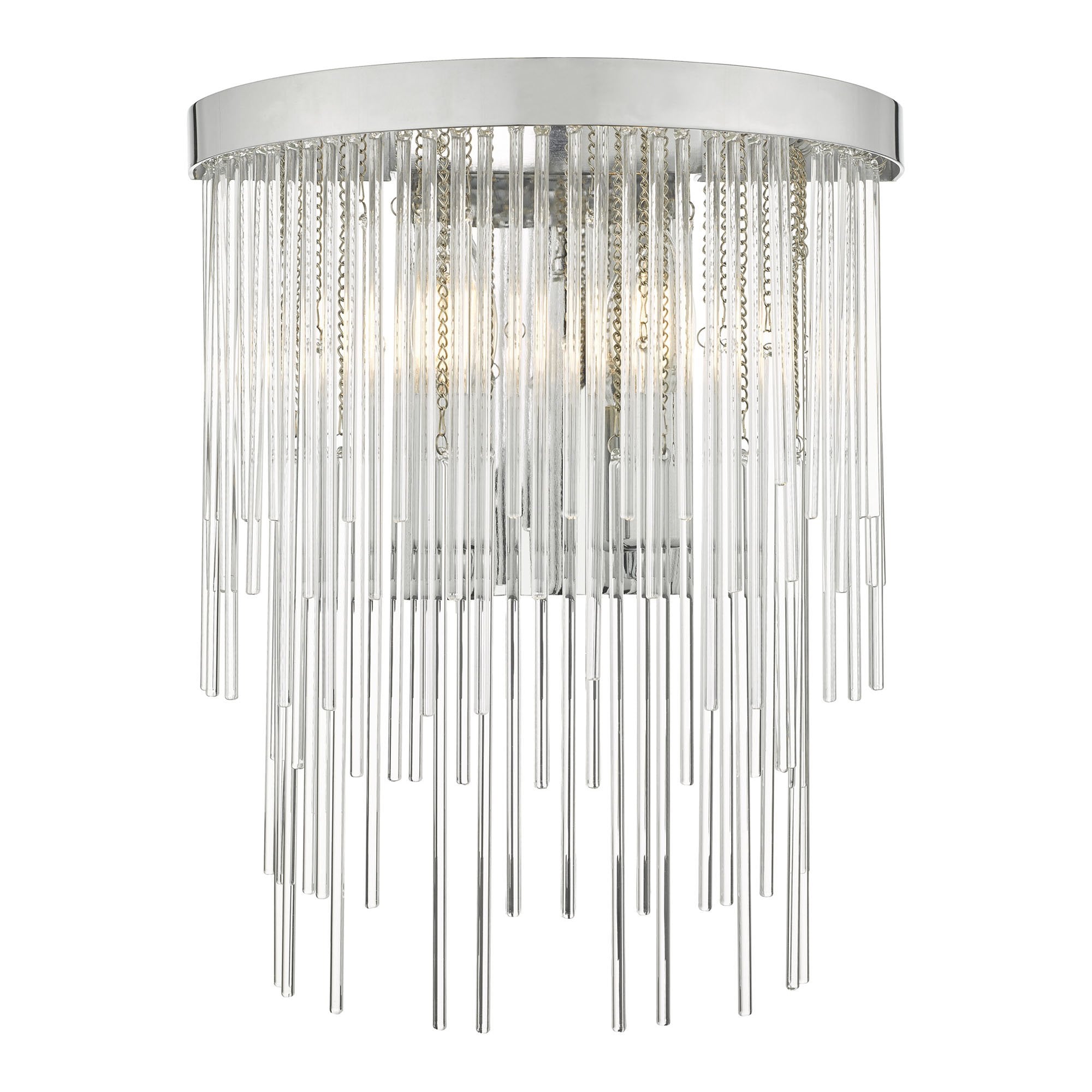 Dar ISL0950 Isla 2 Light Wall Light Polished Chrome And Clear Glass