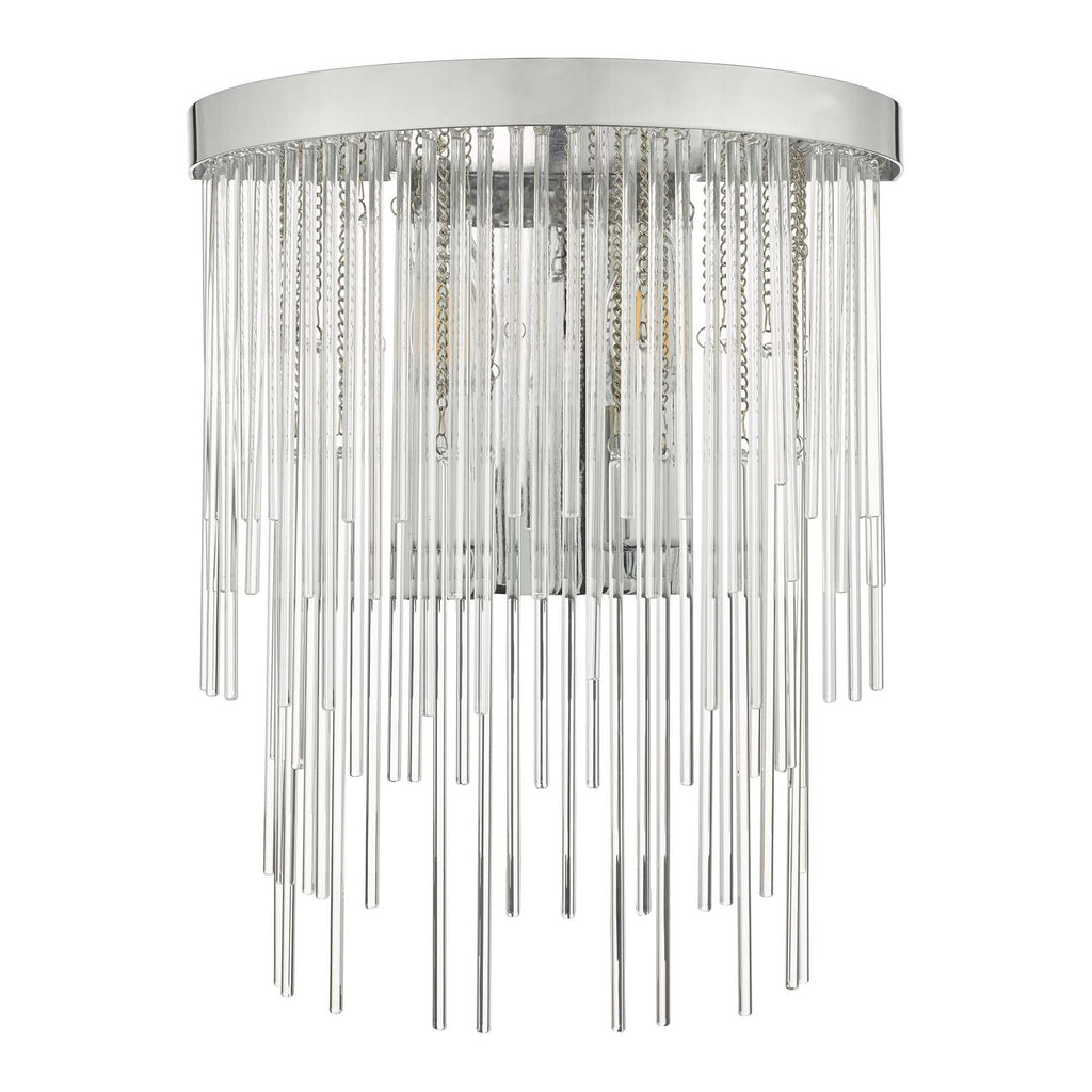 Dar ISL0950 Isla 2 Light Wall Light Polished Chrome And Clear Glass