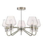 Dar KET5446 Keta 5 Light Semi Flush Satin Chrome And Polished Chrome
