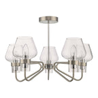Dar KET5446 Keta 5 Light Semi Flush Satin Chrome And Polished Chrome