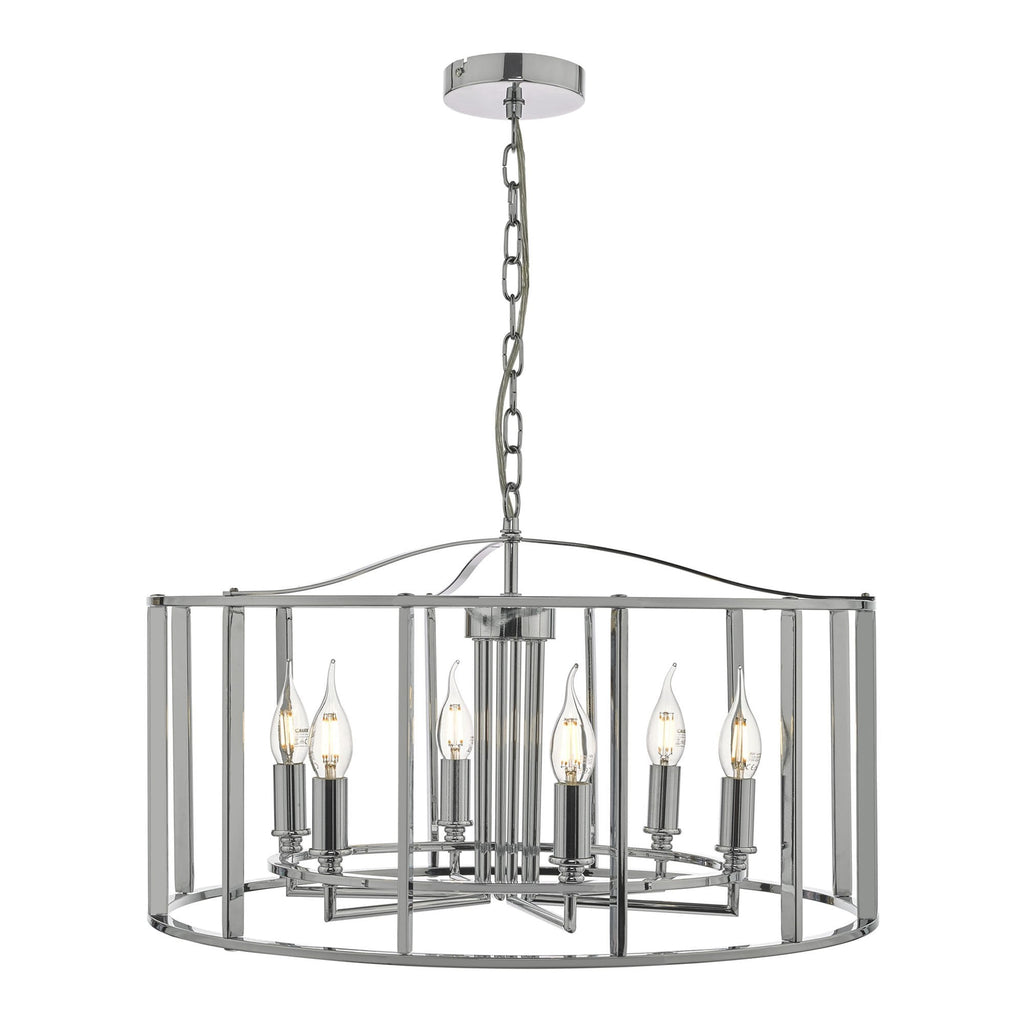 Dar MYK0650 Myka 6 Light Pendant Polished Chrome (S)