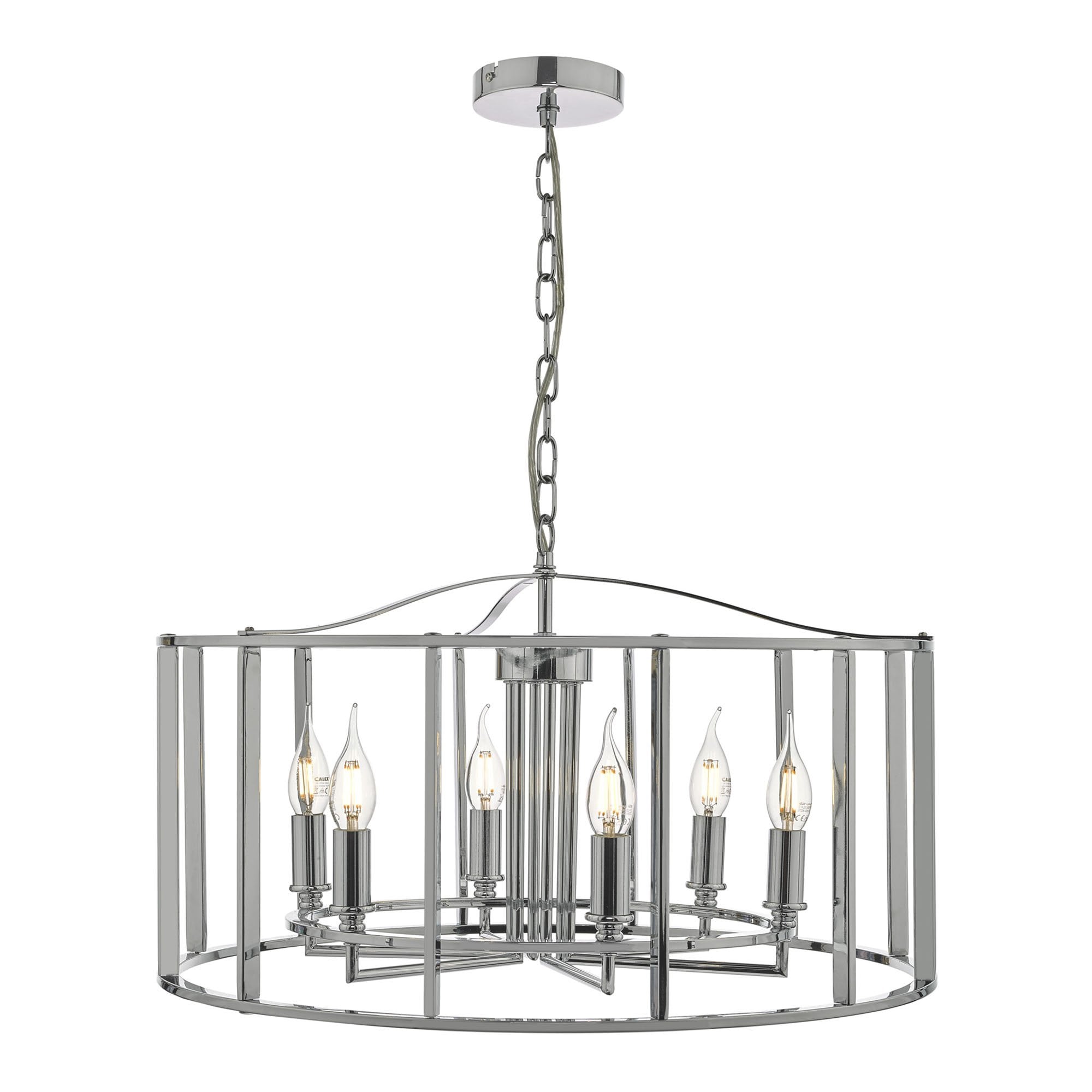 Dar MYK0650 Myka 6 Light Pendant Polished Chrome (S)