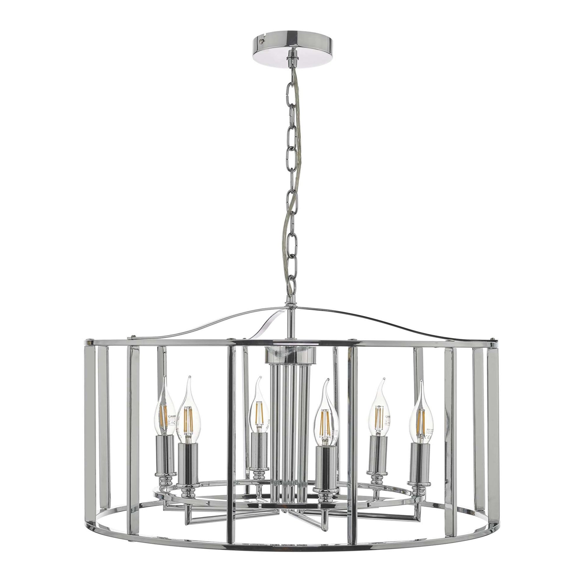 Dar MYK0650 Myka 6 Light Pendant Polished Chrome (S)