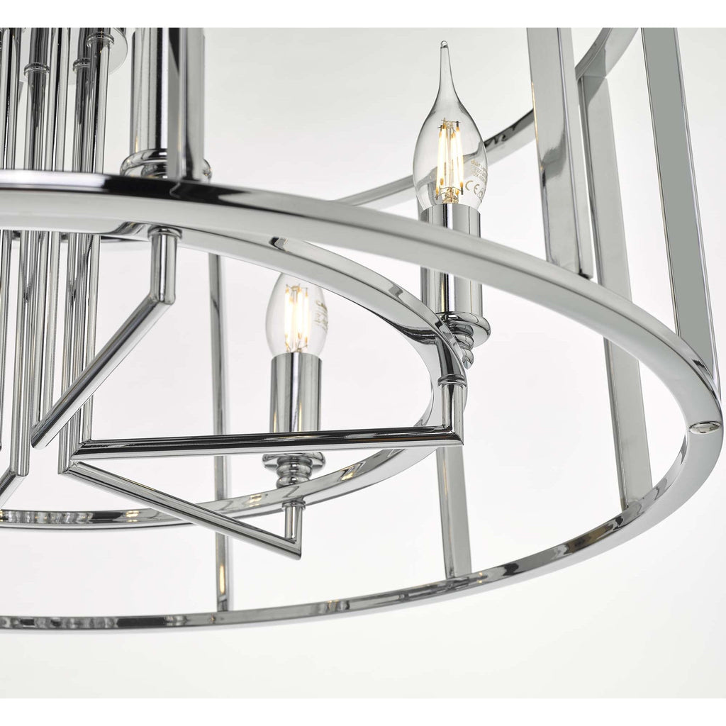 Dar MYK0650 Myka 6 Light Pendant Polished Chrome (S)