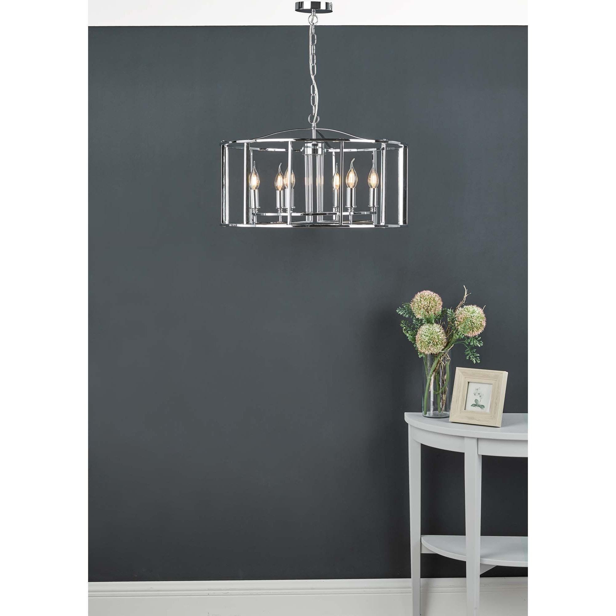 Dar MYK0650 Myka 6 Light Pendant Polished Chrome (S)
